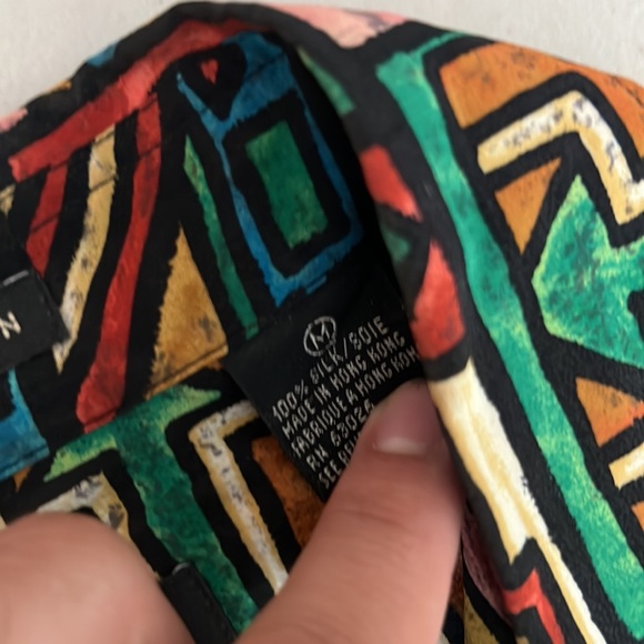 Vintage Timney Fowler for Go Silk Abstract Pattern Button Up Shirt Men’s M RARE - Picture 3 of 3